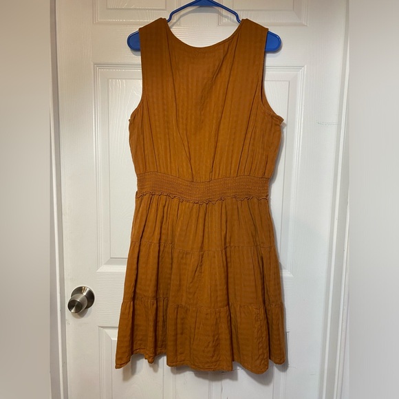 Rust Orange Mini Dress with elastic waist and tie at top size xl - Picture 4 of 4